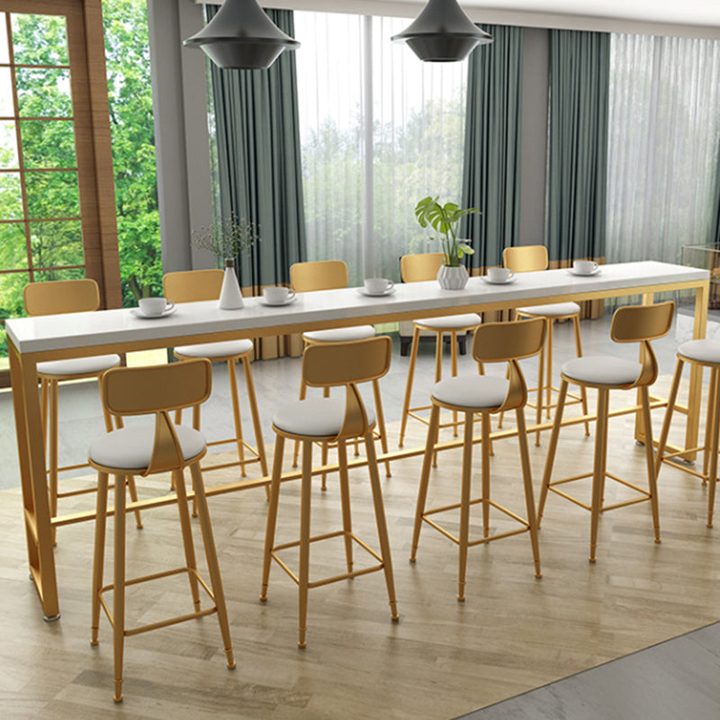 Glam Indoor Bar Dining Table Rectangle Bar Stool Table with Iron Base Clearhalo 'Bar Furniture' 'Bar Tables' 'bar_tables' 'furn' 'furn_bar_tables' 'Furniture' 'Kitchen & Dining Furniture' 7538041