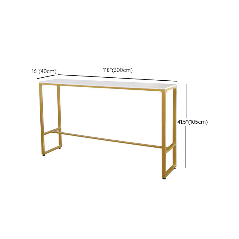 Glam Indoor Bar Dining Table Rectangle Bar Stool Table with Iron Base Clearhalo 'Bar Furniture' 'Bar Tables' 'bar_tables' 'furn' 'furn_bar_tables' 'Furniture' 'Kitchen & Dining Furniture' 7538050