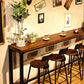Mesa de pub con altura de mostrador de madera maciza Mesa de vino con mostrador industrial
