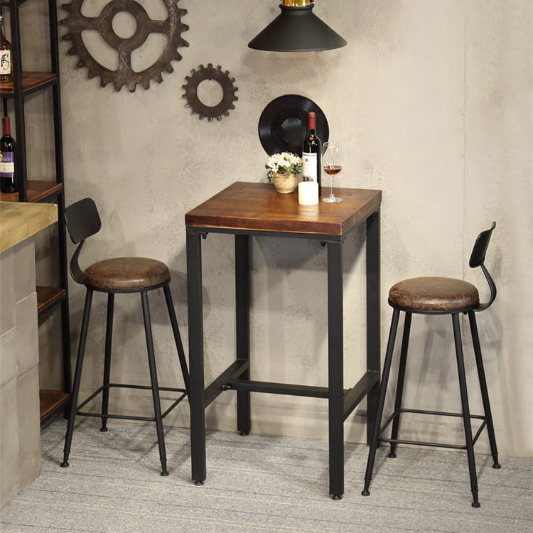 Square Counter Wine Table Solid Wood Industrial Cocktail Bar Table Clearhalo 'Bar Furniture' 'Bar Tables' 'bar_tables' 'furn' 'furn_bar_tables' 'Furniture' 'Kitchen & Dining Furniture' 7538151
