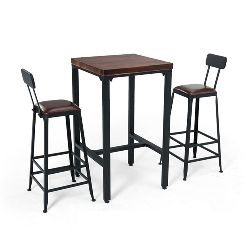 Square Counter Wine Table Solid Wood Industrial Cocktail Bar Table Clearhalo 'Bar Furniture' 'Bar Tables' 'bar_tables' 'furn' 'furn_bar_tables' 'Furniture' 'Kitchen & Dining Furniture' 7538154