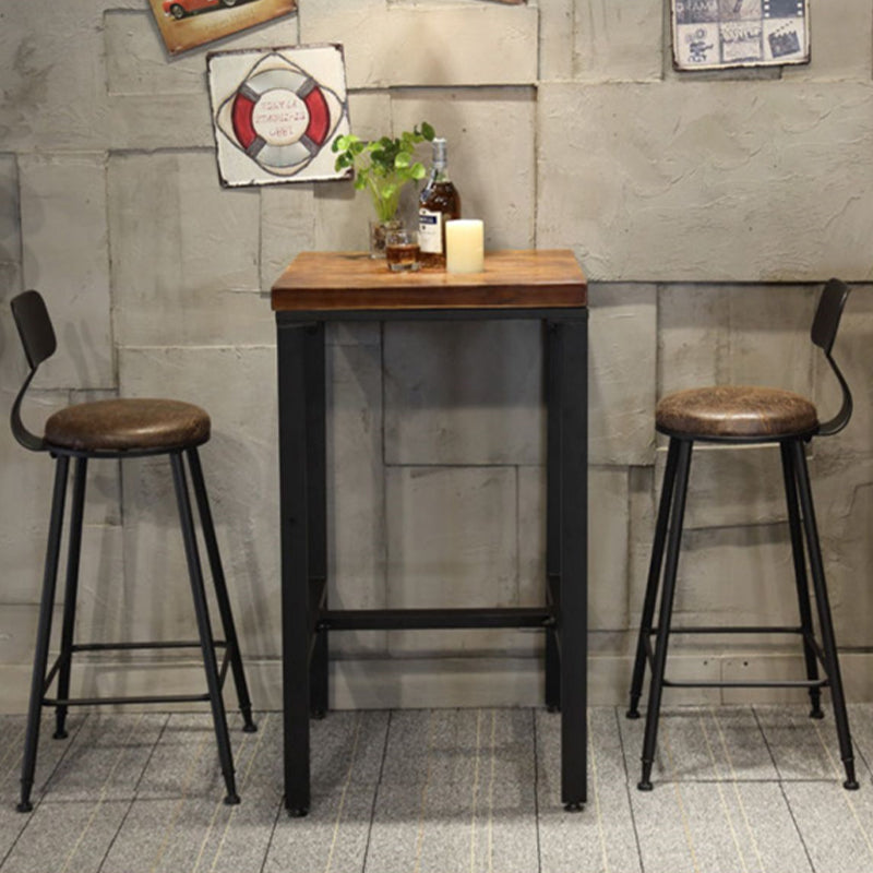 Square Counter Wine Table Solid Wood Industrial Cocktail Bar Table Clearhalo 'Bar Furniture' 'Bar Tables' 'bar_tables' 'furn' 'furn_bar_tables' 'Furniture' 'Kitchen & Dining Furniture' 7538156