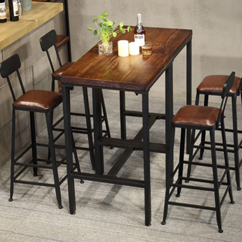Square Counter Wine Table Solid Wood Industrial Cocktail Bar Table Clearhalo 'Bar Furniture' 'Bar Tables' 'bar_tables' 'furn' 'furn_bar_tables' 'Furniture' 'Kitchen & Dining Furniture' 7538157