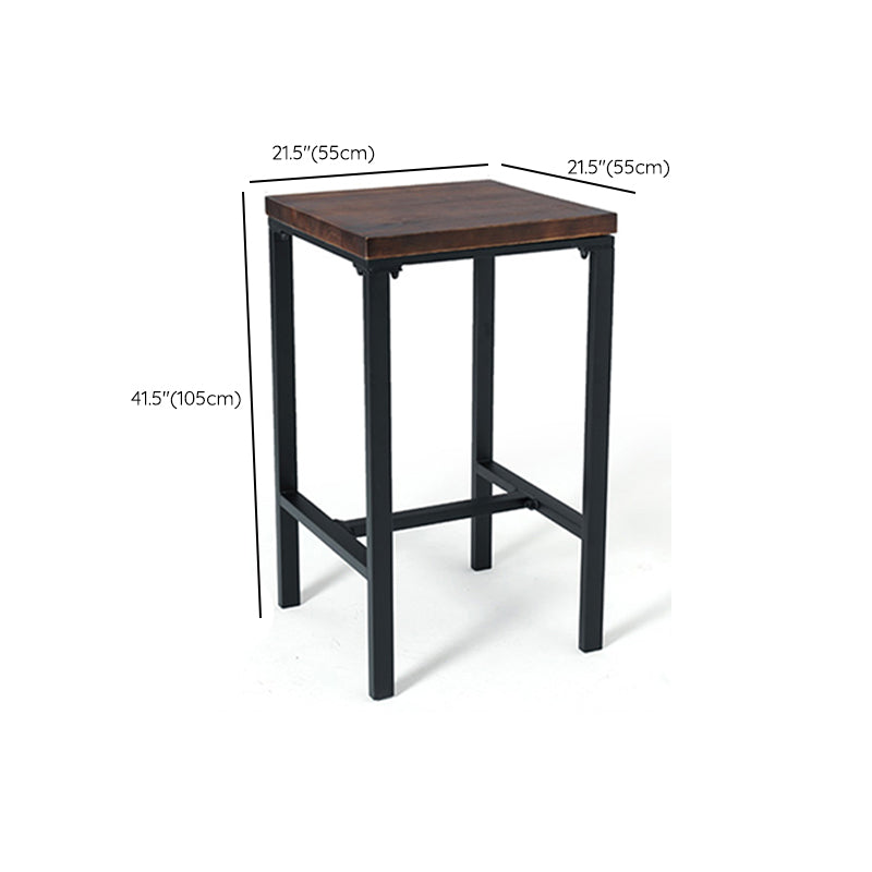 Square Counter Wine Table Solid Wood Industrial Cocktail Bar Table Clearhalo 'Bar Furniture' 'Bar Tables' 'bar_tables' 'furn' 'furn_bar_tables' 'Furniture' 'Kitchen & Dining Furniture' 7538158