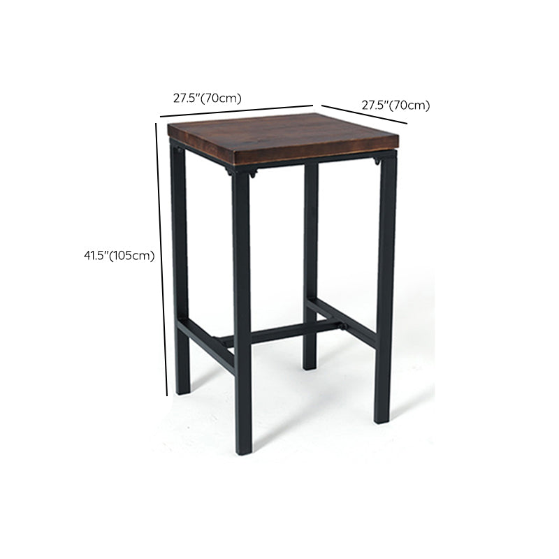 Square Counter Wine Table Solid Wood Industrial Cocktail Bar Table Clearhalo 'Bar Furniture' 'Bar Tables' 'bar_tables' 'furn' 'furn_bar_tables' 'Furniture' 'Kitchen & Dining Furniture' 7538160