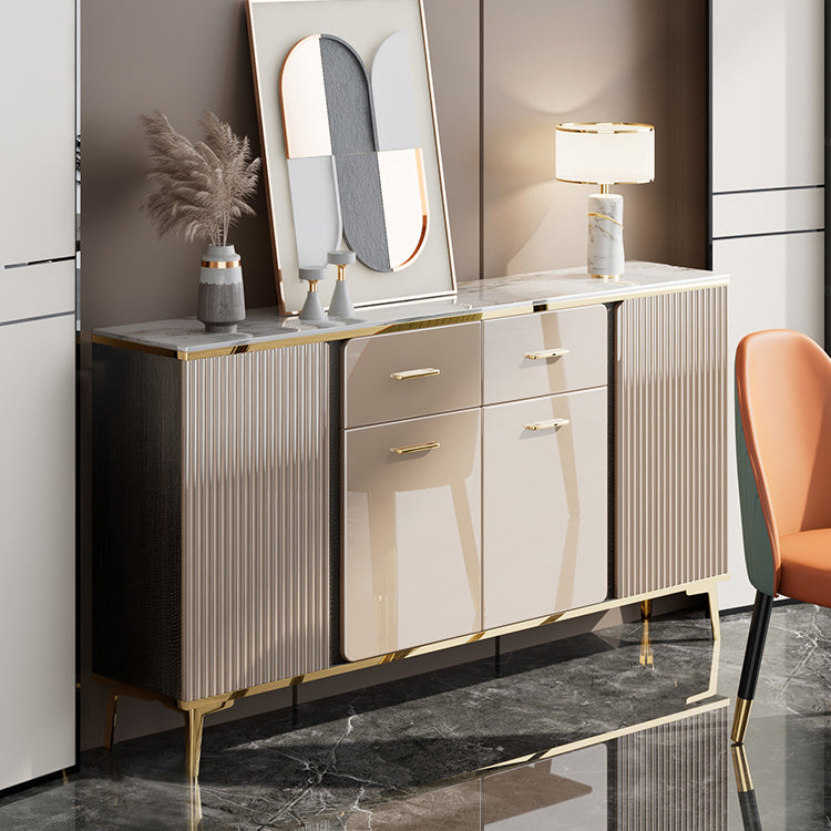 Glam Sideboard Cabinet Stone Sideboardtisch mit Schubladen für Esszimmer