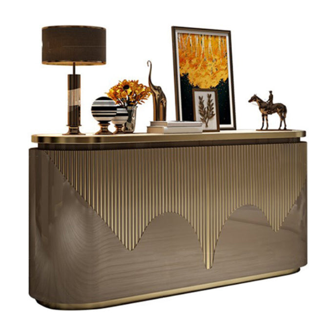 Glam Sideboard Armadio ingegnerizzato in legno Tavolo da sideboard con porte per sala da pranzo