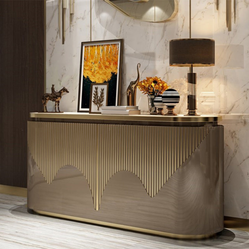 Glam Sideboard Armadio ingegnerizzato in legno Tavolo da sideboard con porte per sala da pranzo