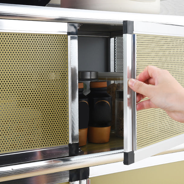 Contemporary Sideboard Cabinet Metal Sideboard Table with Doors for Dining Room Clearhalo 'buffet_sideboard' 'Buffets & Sideboards' 'furn' 'furn_buffet_sideboard' 'Furniture' 'Kitchen & Dining Furniture' 7538293