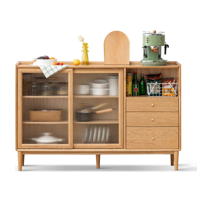 Contemporary Sideboard Cabinet Oak Sideboard Table with Drawers for Dining Room Clearhalo 'buffet_sideboard' 'Buffets & Sideboards' 'furn' 'furn_buffet_sideboard' 'Furniture' 'Kitchen & Dining Furniture' 7538328