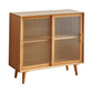 Contemporary Beech Dining Server Glass Doors Buffet Server for Dining Room 39"L x 16"W x 36"H Natural 2 Clearhalo 'buffet_sideboard' 'Buffets & Sideboards' 'furn' 'furn_buffet_sideboard' 'Furniture' 'Kitchen & Dining Furniture' 7538339