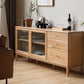 Hedendaagse sideboard kast eiken glazen deuren bijboord tafel met deuren voor eetkamer
