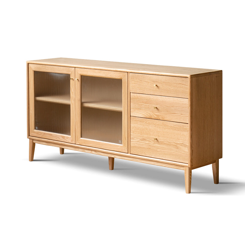 Hedendaagse sideboard kast eiken glazen deuren bijboord tafel met deuren voor eetkamer