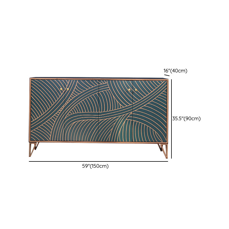 Mesa del lado del abedul del tablero lateral con puertas para el comedor