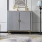 Glam Side Board Faux Marble Sideboard Table with Doors for Dining Room 47"L x 15"W x 43"H Grey Clearhalo 'buffet_sideboard' 'Buffets & Sideboards' 'furn' 'furn_buffet_sideboard' 'Furniture' 'Kitchen & Dining Furniture' 7538432