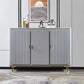 Glam Side Board Faux Marble Sideboard Table with Doors for Dining Room Clearhalo 'buffet_sideboard' 'Buffets & Sideboards' 'furn' 'furn_buffet_sideboard' 'Furniture' 'Kitchen & Dining Furniture' 7538438