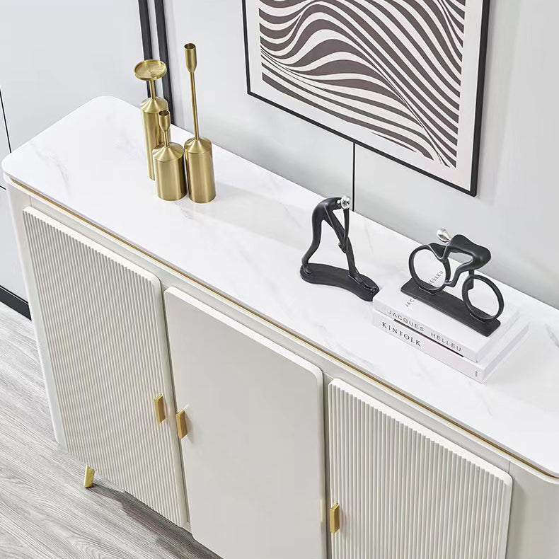 Glam Side Board Faux Marble Sideboard Table with Doors for Dining Room Clearhalo 'buffet_sideboard' 'Buffets & Sideboards' 'furn' 'furn_buffet_sideboard' 'Furniture' 'Kitchen & Dining Furniture' 7538440