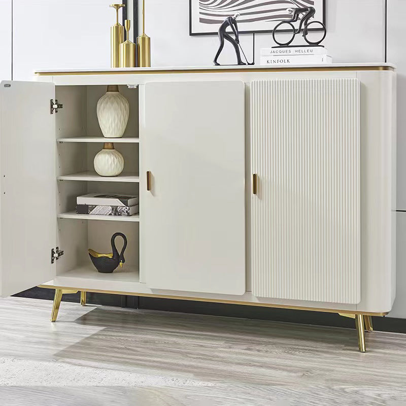 Glam Side Board Faux Marble Sideboard Table with Doors for Dining Room Clearhalo 'buffet_sideboard' 'Buffets & Sideboards' 'furn' 'furn_buffet_sideboard' 'Furniture' 'Kitchen & Dining Furniture' 7538444