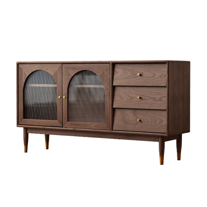 Portes en verre modernes table de buffet table de buffet en pin avec tiroirs pour la cuisine