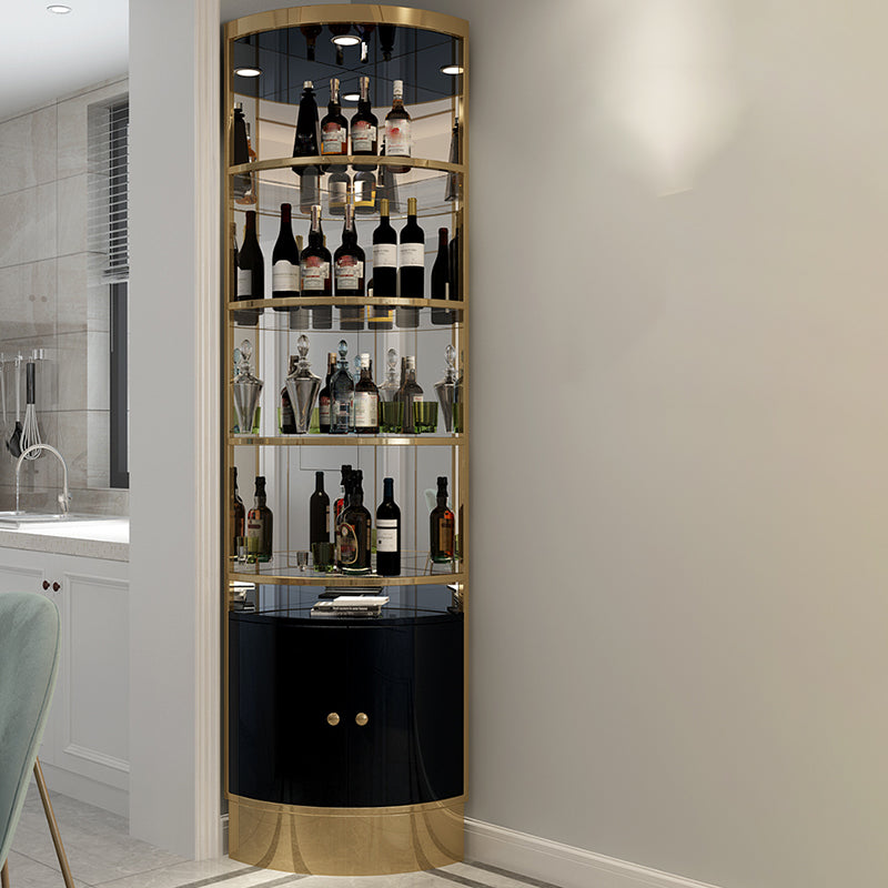 Glam Style Corner Cabinet Solid Color 2-door Accent Cabinet with Shelves Clearhalo 'Cabinets & Chests' 'cabinets_chests' 'furn' 'furn_cabinets_chests' 'Furniture' 'Living Room Furniture' 7538546