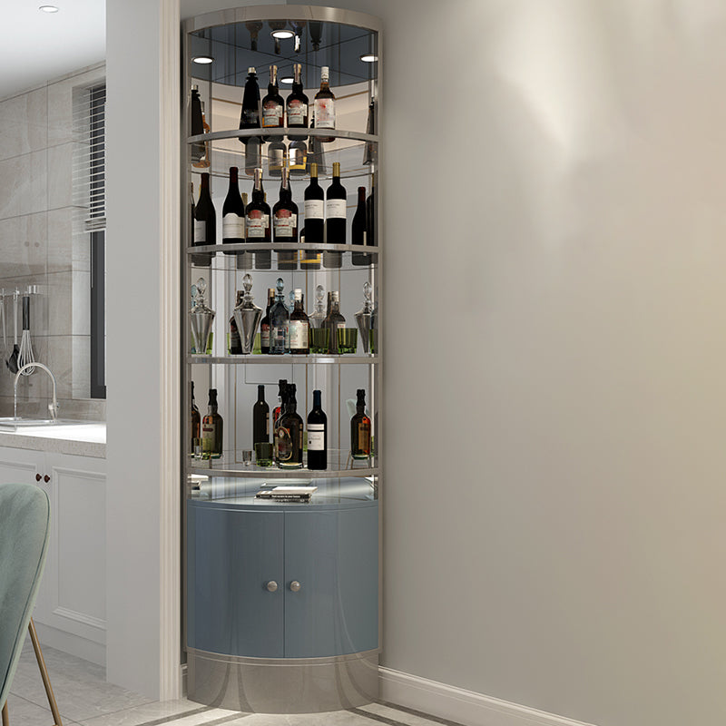 Glam Style Corner Cabinet Solid Color 2-door Accent Cabinet with Shelves Clearhalo 'Cabinets & Chests' 'cabinets_chests' 'furn' 'furn_cabinets_chests' 'Furniture' 'Living Room Furniture' 7538548