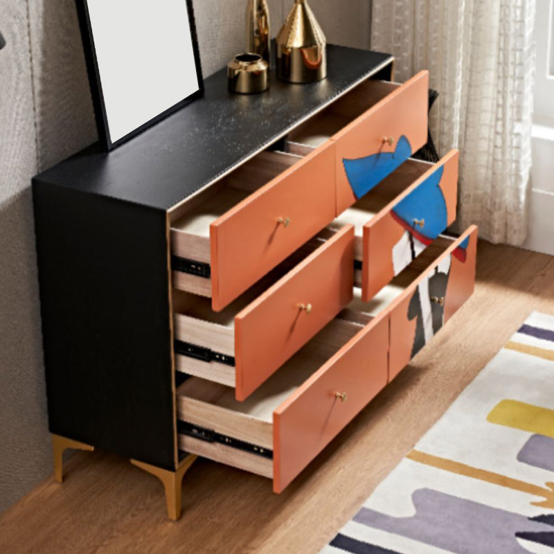 Modernism Horizontal Double Dresser Wood Storage Lingerie Chest for Home