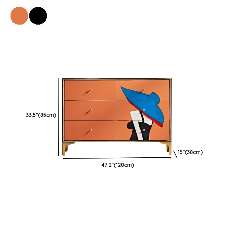 Modernism Horizontal Double Dresser Wood Storage Lingerie Chest for Home