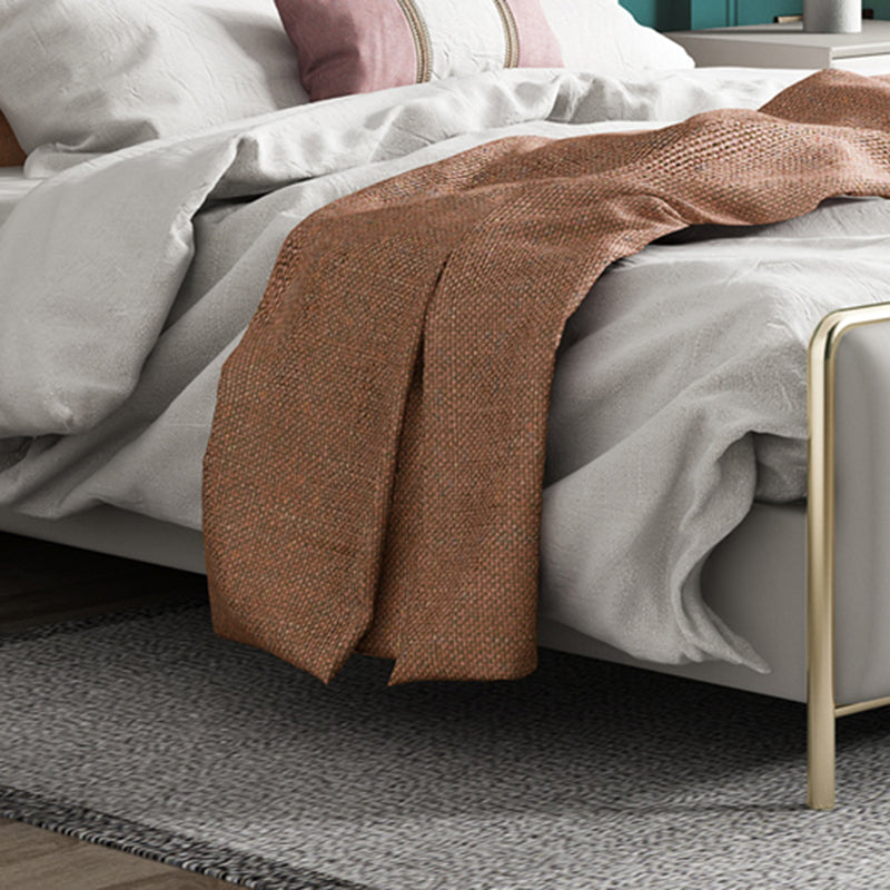 Letto standard glam testiera rivestita in legno in legno in legno massiccio