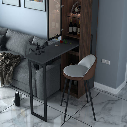 Tavolo da bancone moderno rettangolare in legno Set tavolo da bar pieghevole da 2 pezzi per soggiorno