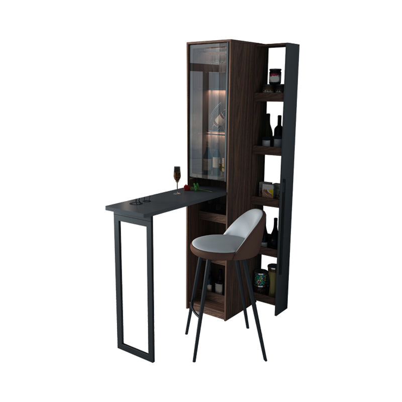 Tavolo da bancone moderno rettangolare in legno Set tavolo da bar pieghevole da 2 pezzi per soggiorno