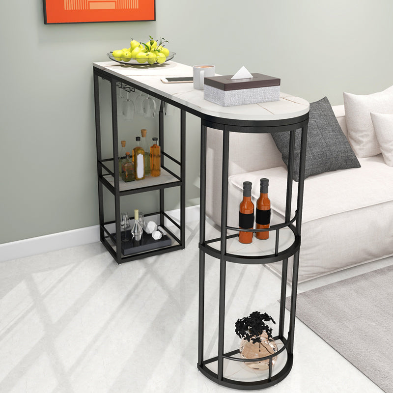 Glam Style Bar Table Set 1/2 Pcs White Granite Bar Table Set Table Black Clearhalo 'Bar Furniture' 'furn' 'furn_home_bar_bar_sets' 'Furniture' 'Home Bars & Bar Sets' 'home_bar_bar_sets' 'Kitchen & Dining Furniture' 7548088