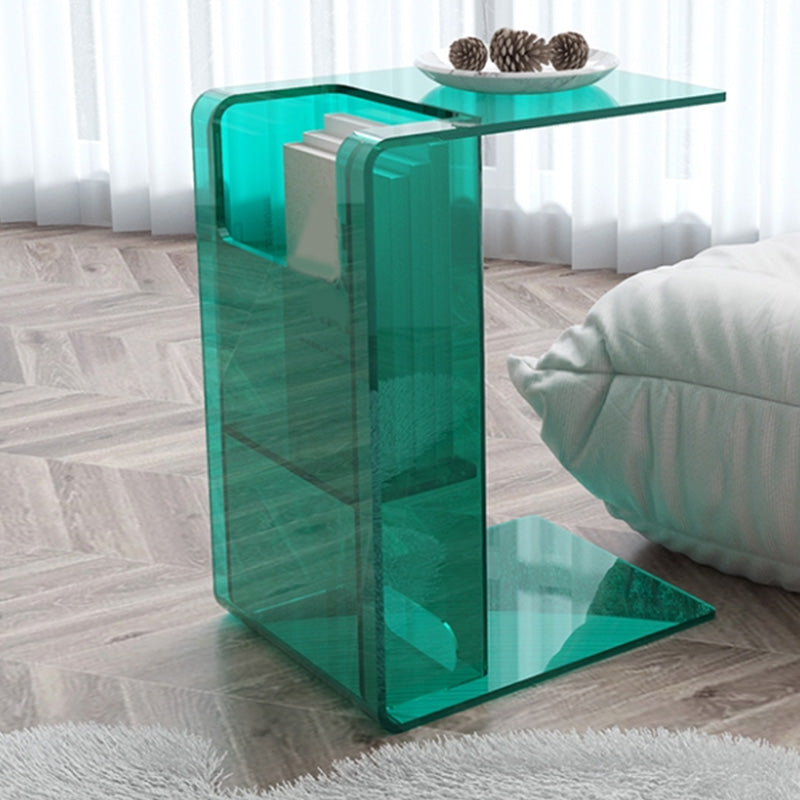 Contemporary Sofa Side Accent Table Plastic Pedestal Living Room with Storage Clearhalo 'Coffee & Accent Tables' 'End & Side Tables' 'end_side_tables' 'furn' 'furn_end_side_tables' 'Furniture' 'Living Room Furniture' 7548204