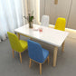 Contemporary Dining Table White Dining Table with Solid Wood Base