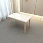 Contemporary Dining Table White Dining Table with Solid Wood Base