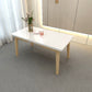 Contemporary Dining Table White Dining Table with Solid Wood Base