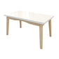 Contemporary Dining Table White Dining Table with Solid Wood Base