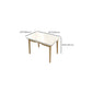 Contemporary Dining Table White Dining Table with Solid Wood Base