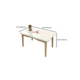Contemporary Dining Table White Dining Table with Solid Wood Base
