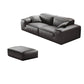 Black Genuine Leather Sectionals 30.7" H Square Arm Sectional Sofa Set 4-Seater Sofa with Ottoman Genuine Leather Clearhalo 'furn' 'furn_sectionals' 'Furniture' 'Living Room Furniture' 'Sectionals' 7548327