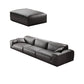 Black Genuine Leather Sectionals 30.7" H Square Arm Sectional Sofa Set Genuine Leather Clearhalo 'furn' 'furn_sectionals' 'Furniture' 'Living Room Furniture' 'Sectionals' 7548335