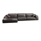 Black Genuine Leather Sectionals 30.7" H Square Arm Sectional Sofa Set 3-Seater Sofa & Right Chaise Genuine Leather Clearhalo 'furn' 'furn_sectionals' 'Furniture' 'Living Room Furniture' 'Sectionals' 7548339