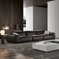 Black Genuine Leather Sectionals 30.7" H Square Arm Sectional Sofa Set Clearhalo 'furn' 'furn_sectionals' 'Furniture' 'Living Room Furniture' 'Sectionals' 7548341