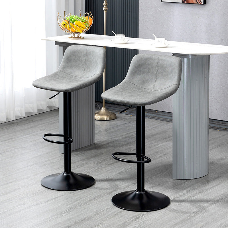 Modern Home Leather Stool Swivel Adjustable Footrest Barstool Clearhalo 'Bar Furniture' 'Bar Stools' 'bar_stools' 'furn' 'furn_bar_stools' 'Furniture' 'furniture_bar_stools' 'Kitchen & Dining Furniture' 7548788