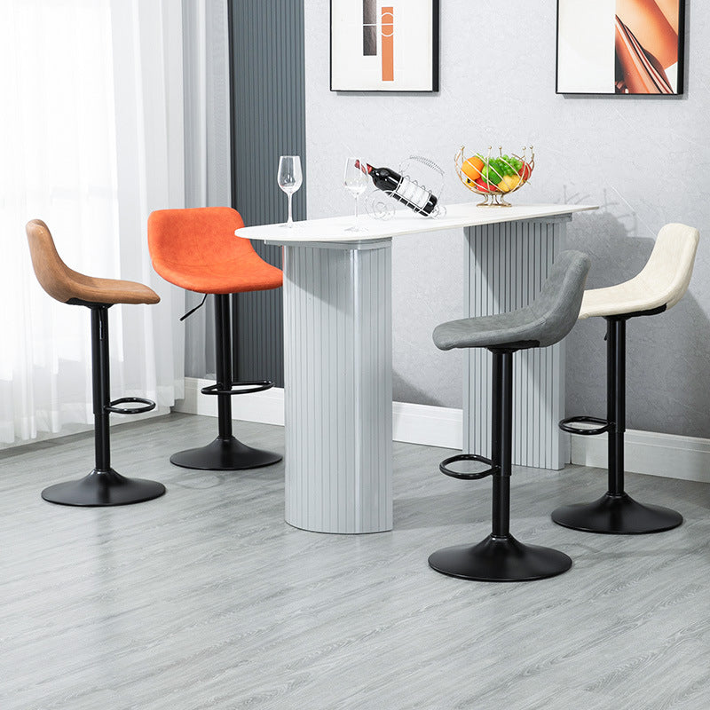 Modern Home Leather Stool Swivel Adjustable Footrest Barstool Clearhalo 'Bar Furniture' 'Bar Stools' 'bar_stools' 'furn' 'furn_bar_stools' 'Furniture' 'furniture_bar_stools' 'Kitchen & Dining Furniture' 7548789