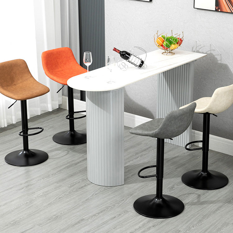 Modern Home Leather Stool Swivel Adjustable Footrest Barstool Clearhalo 'Bar Furniture' 'Bar Stools' 'bar_stools' 'furn' 'furn_bar_stools' 'Furniture' 'furniture_bar_stools' 'Kitchen & Dining Furniture' 7548795