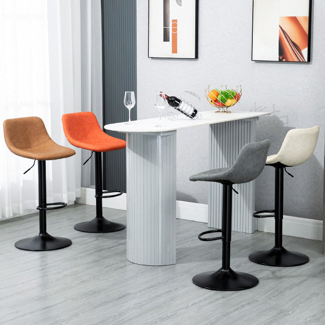 Modern Home Leather Stool Swivel Adjustable Footrest Barstool Clearhalo 'Bar Furniture' 'Bar Stools' 'bar_stools' 'furn' 'furn_bar_stools' 'Furniture' 'furniture_bar_stools' 'Kitchen & Dining Furniture' 7548796