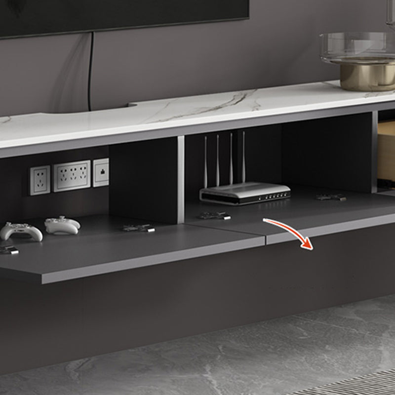 Contemporary TV Console Wall Mounted Stone Top Media Console Clearhalo 'furn' 'furn_tv_stands_entertainment_centers' 'Furniture' 'Living Room Furniture' 'TV Stands & Entertainment Centers' 'TV Stands & Media Storage Furniture' 'tv_stands_entertainment_centers' 7549384