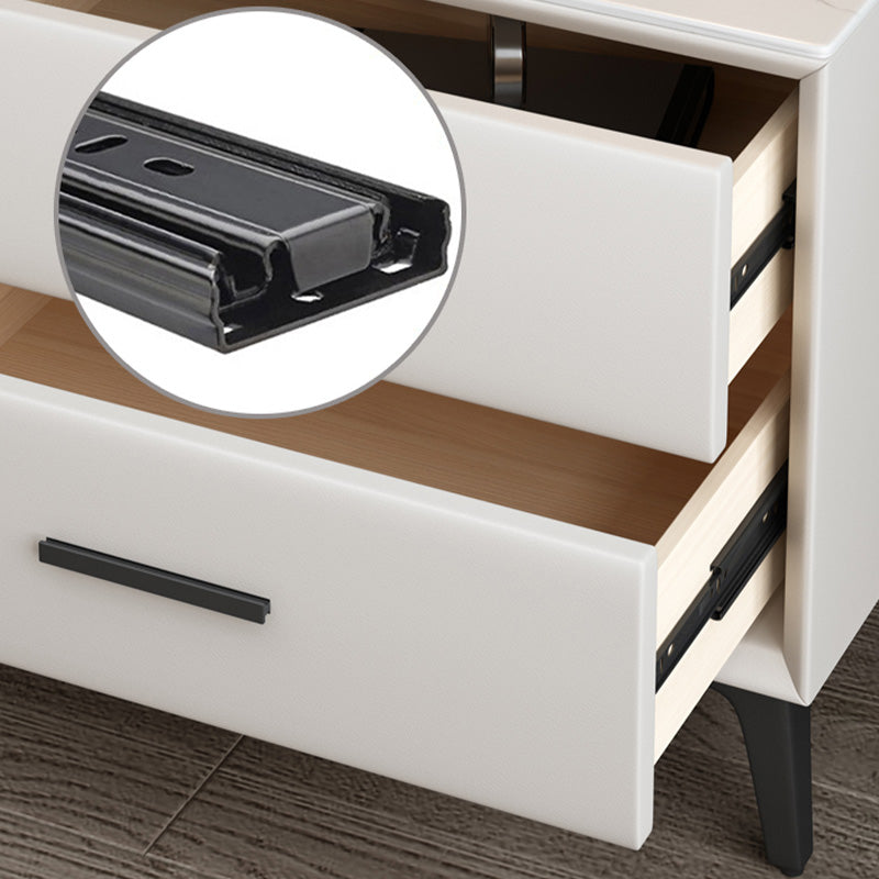 ストーンベッドサイドキャビネットモダンアクセントテーブルナイトスタンドの引き出し付き