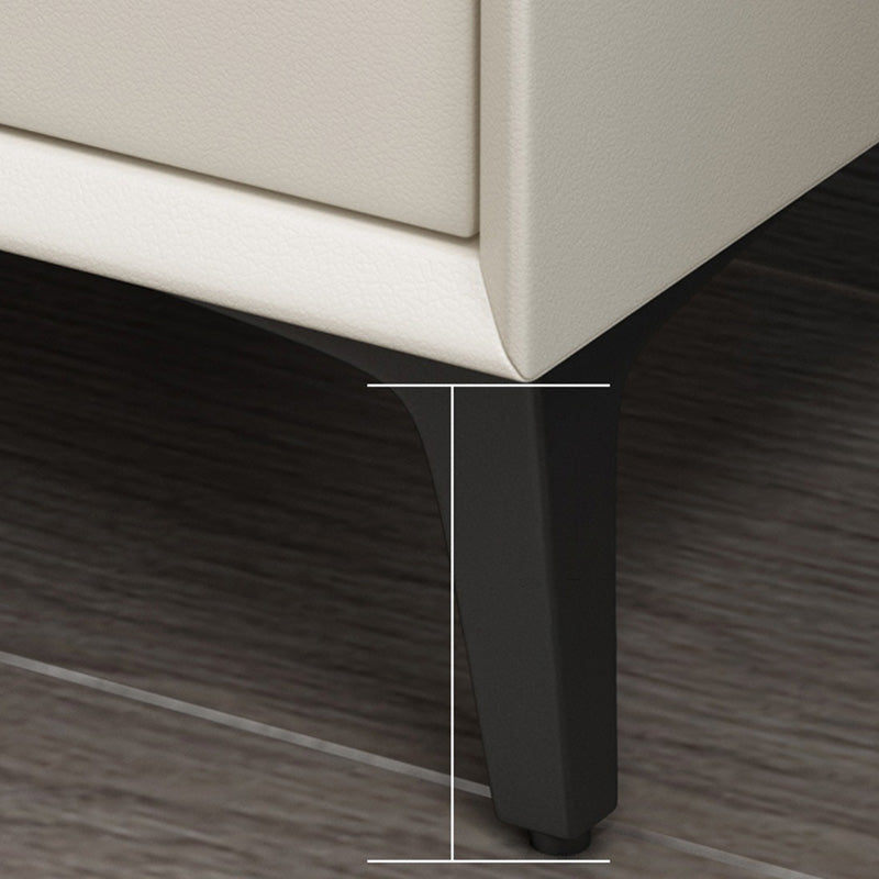 ストーンベッドサイドキャビネットモダンアクセントテーブルナイトスタンドの引き出し付き