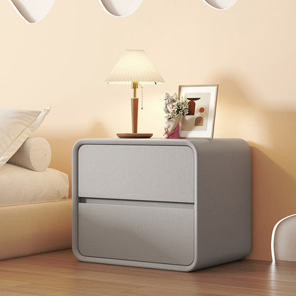 Table table de chevet de table en cuir moderne en cuir avec 2 tiroirs